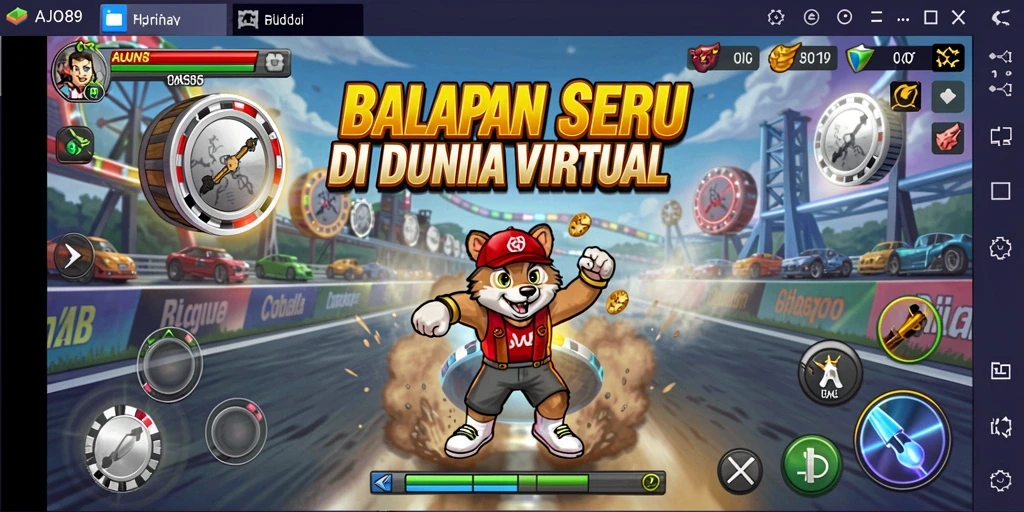 Tampilan gameplay AJO89 yang memukau saat balapan.