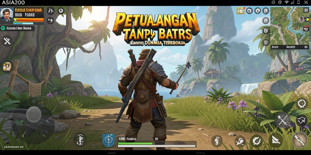 Screenshot menampilkan gameplay ASIA200 dalam dunia terbuka yang luas.