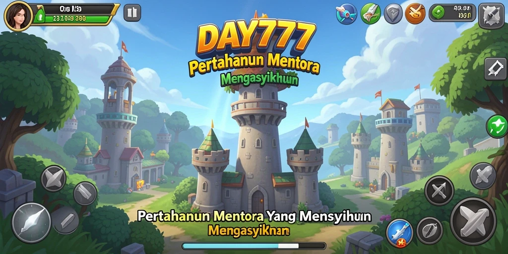 Tampilan gameplay DAY777 yang mendebarkan dalam Tower Defense.