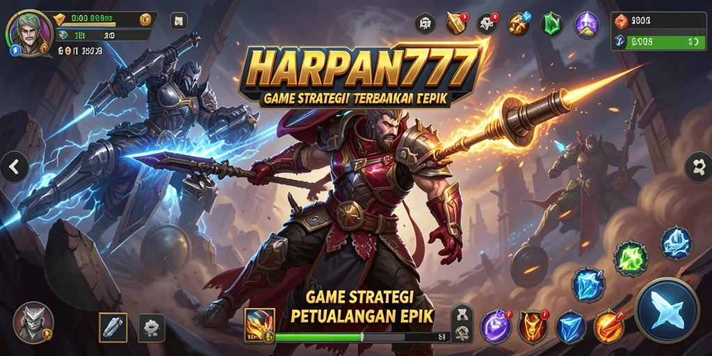 Tangkapan layar utama dari gameplay strategi yang mendebarkan di HARAPAN777.