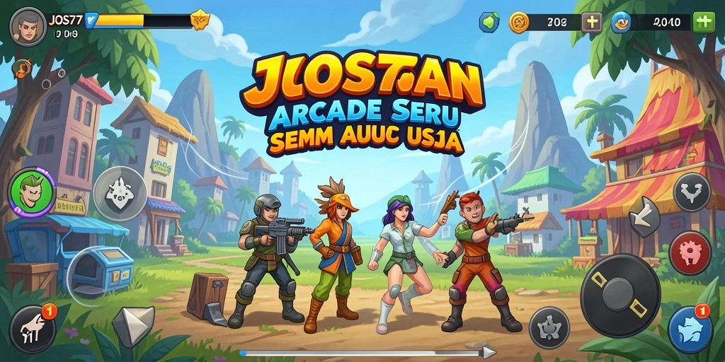 Screenshot JOS77 menampilkan gameplay yang penuh aksi dan warna.