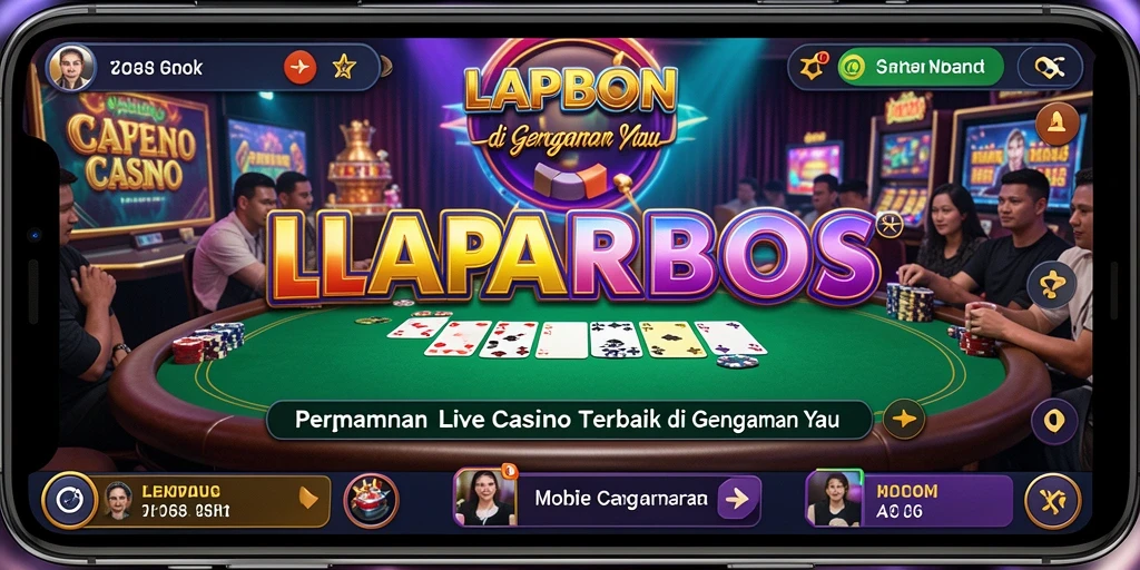 Screenshot gameplay LAPARBOS menampilkan suasana kasino langsung yang mendebarkan.