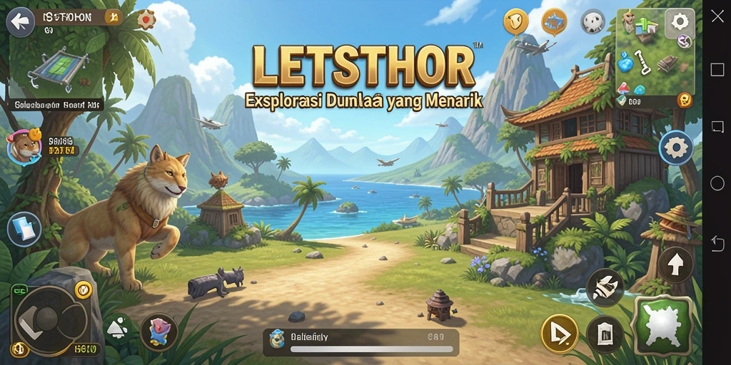 Gameplay seru di LETSTHOR yang menunjukkan eksplorasi dan interaksi.