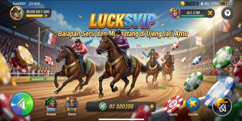 Tampilan gameplay seru dengan kecepatan tinggi dalam LUCKSVIP.