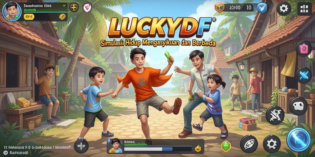 Tangkapan layar gameplay LUCKYDF menunjukkan aksi yang seru dan interaktif.