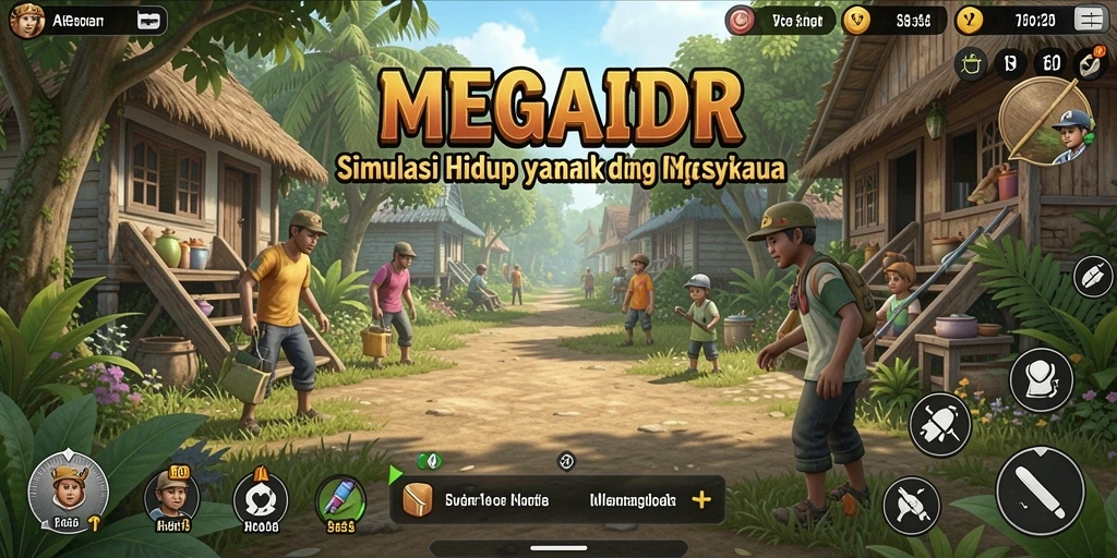 Screenshot gameplay MEGAIDR menampilkan suasana interaktif dan menarik dalam simulasi kehidupan.