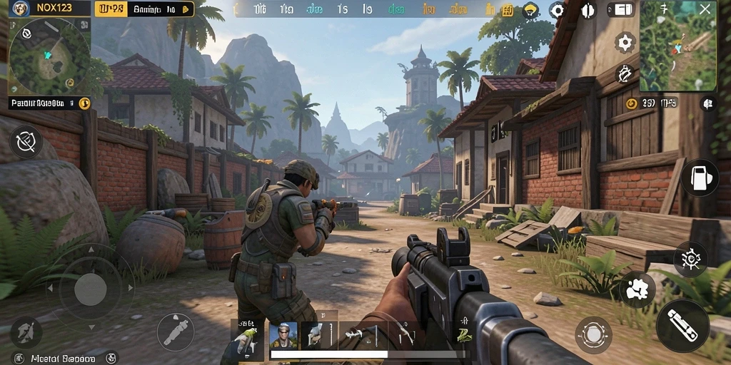 Tangkapan layar dari gameplay NOX123 yang mendebarkan dan intens.