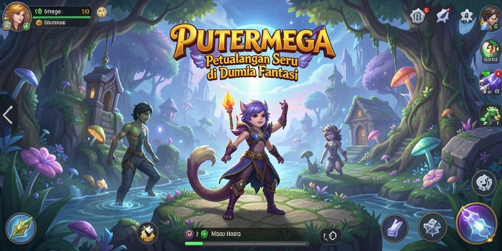 Gameplay PUTERMEGA menampilkan petualangan epik di dunia fantasi.