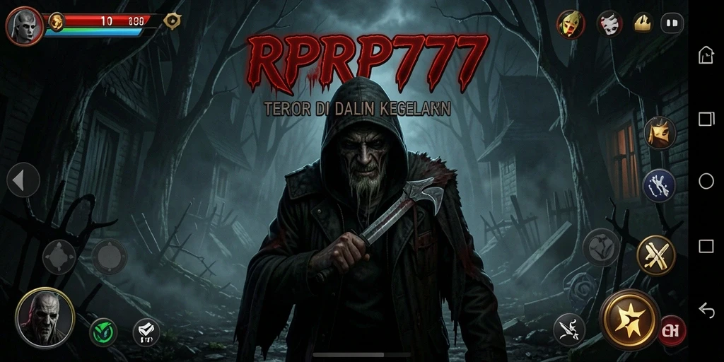 Tampilan gameplay RPRP777 yang menegangkan dengan suasana mencekam.