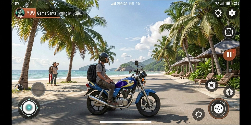 Tampilan gameplay Y89 yang cerah dan penuh warna.